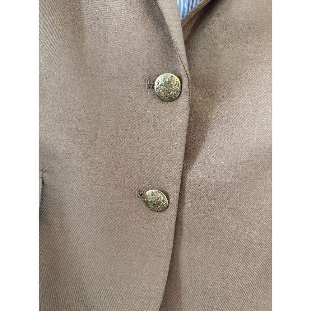 J.Crew Schoolboy Blazer Camel Tan Gold Button Wool Blend NWT Size 14 - Picture 7 of 14